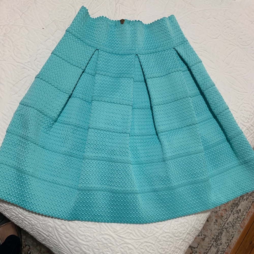Francesca's dina be a-line turquoise skirt - small